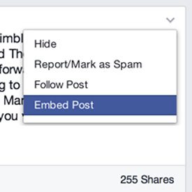 Facebook Embed Post Feature