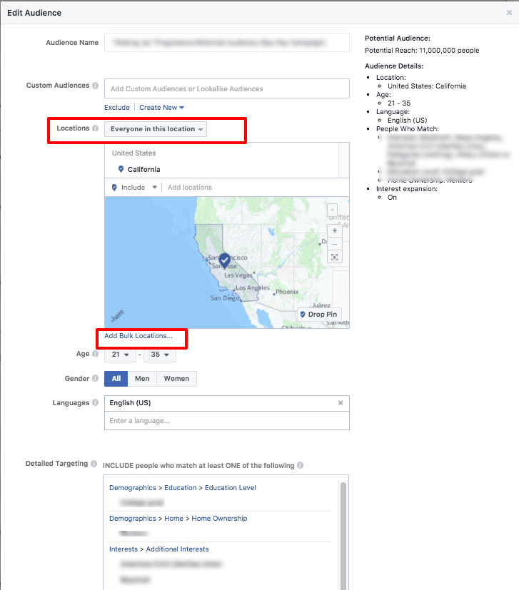 Facebook Geo-targeting