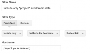 filter out a subdomain in Google Analytics